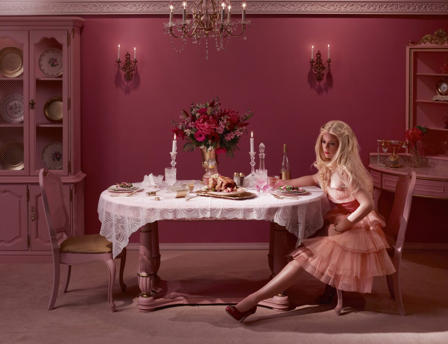 dina goldstein in the dollhouse dining alone