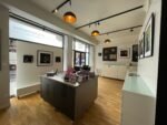 Creative exhibition space with white walls in art gallery